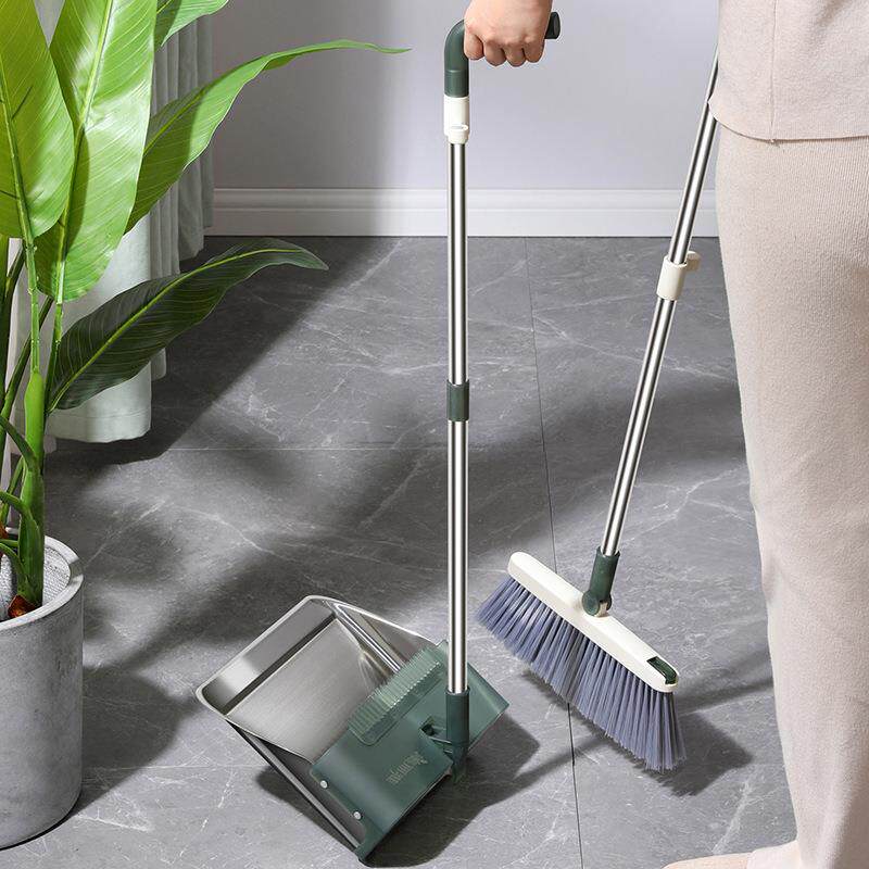 扫把簸箕套装组合家用扫地扫帚不锈钢磁吸不粘头发笤帚