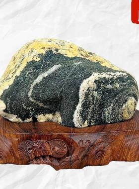 泰山石保真不切底主脉原石靠山石补角镇宅泰山办公室摆件无