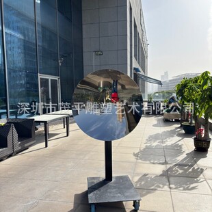 304不锈钢凹面镜黑钛色灰色卡普尔镜90CM国外流行壁饰