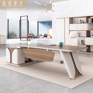 老板办公桌简约现代单人总经理家具轻奢电脑桌椅组合主管办公室桌
