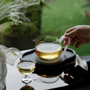 叁间粉把小公道杯精致女士喝茶匀杯分茶器日式茶海玻璃公杯