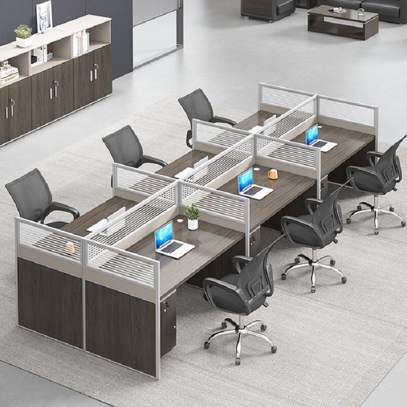 办公桌简约现代职员桌双人四六人位电脑桌椅组合屏风桌子隔断卡位