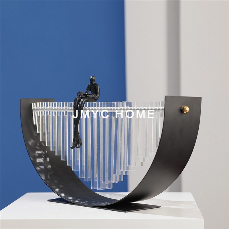 现代轻奢样板间玄关人物亚克力摆件办公室别墅客厅家居软装饰品