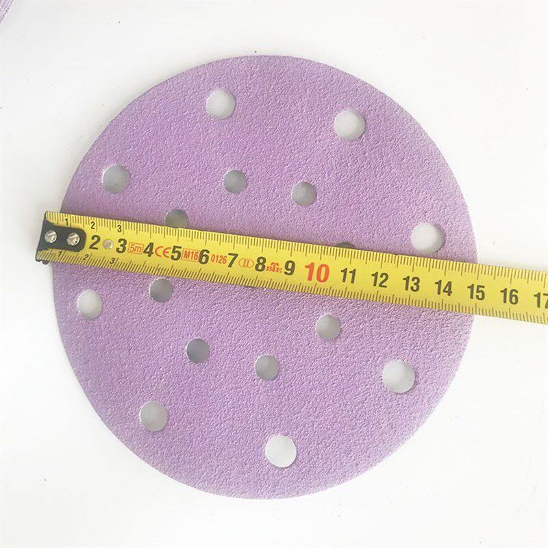 大美光速紫色干磨砂纸6寸17孔 圆形150mm植绒片抛光费斯托吸尘沙