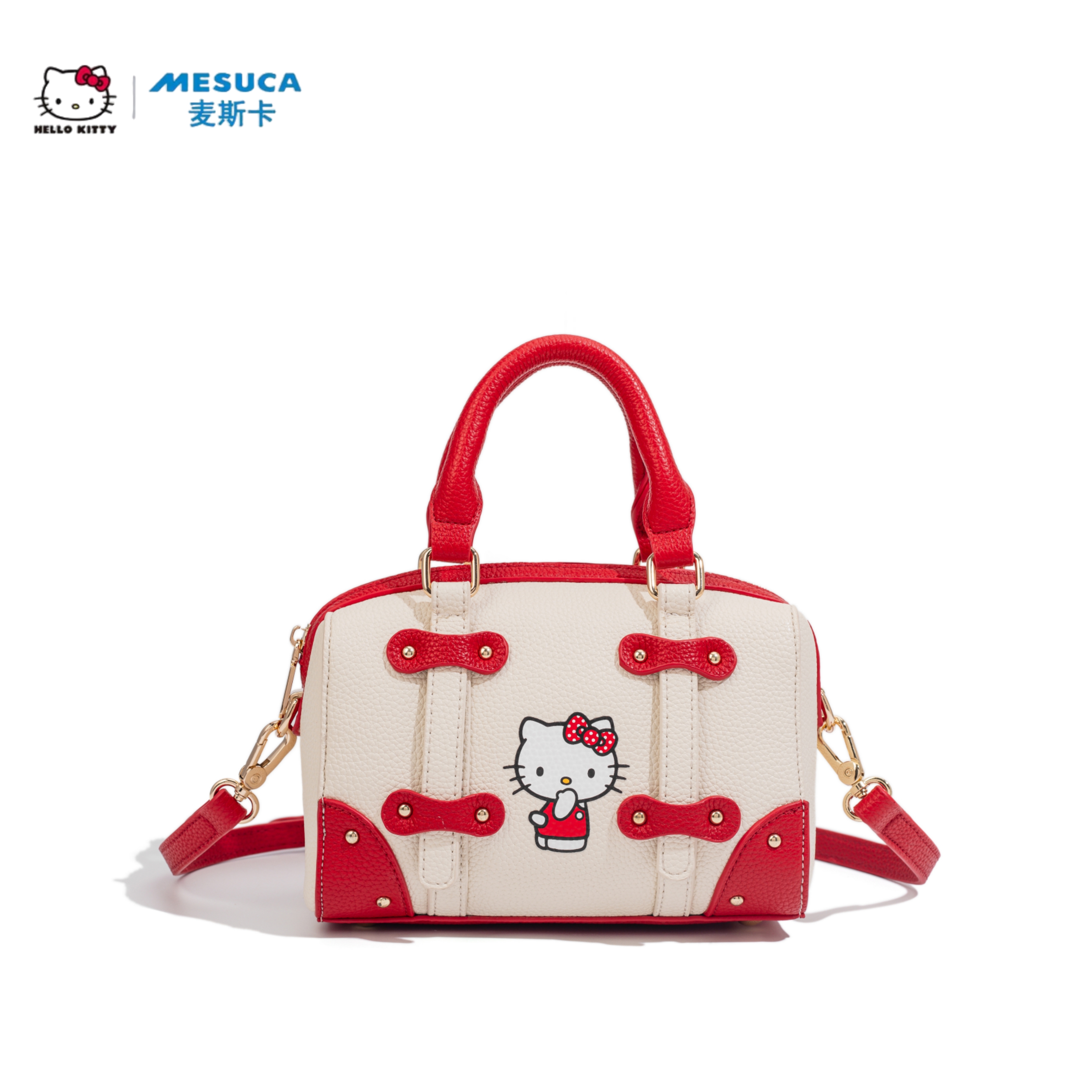 HelloKitty小众设计撞色波士顿包