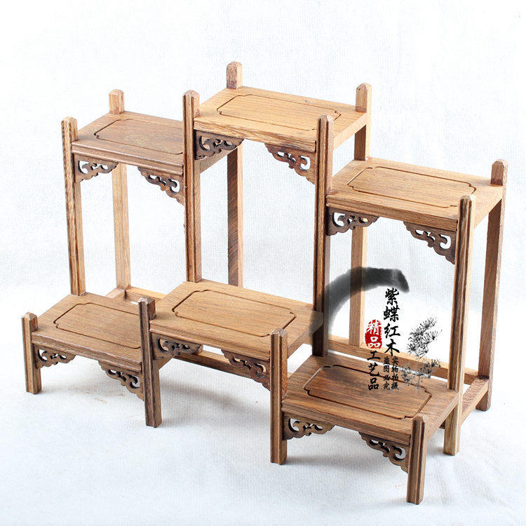 博古架小鸡翅木古玩架红木家具木质工艺品摆架前后客厅装修件