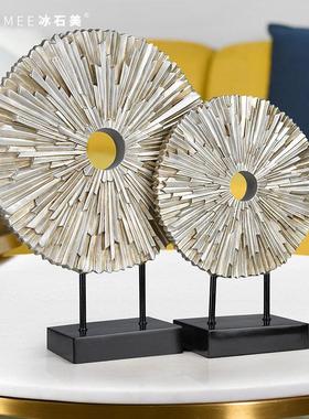 轻奢欧式酒柜客厅办公桌样板房摆件简约现代家居装饰品工艺礼品摆