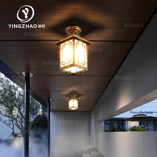 精选太阳能户外吊灯防水别墅庭院吸顶灯凉亭室外过道灯走廊露台吊