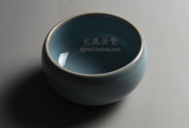 汝州原产地汝瓷功夫茶具茶杯 圆钵杯 一级品 朱家汝窑 朱法喜作品