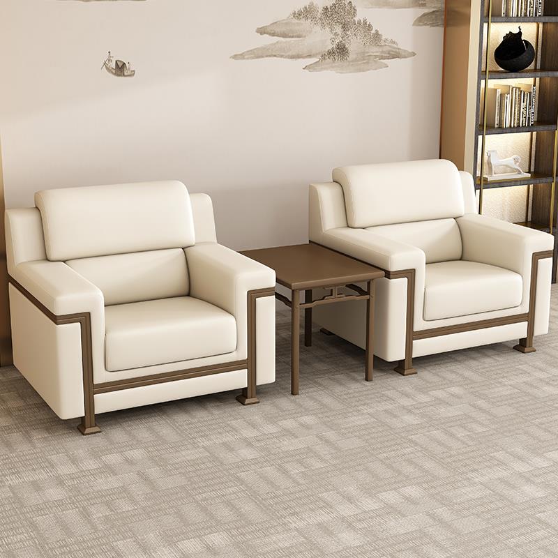 办公室沙发贵宾接待会议室商务酒店大堂政府会客厅布艺单人位茶几