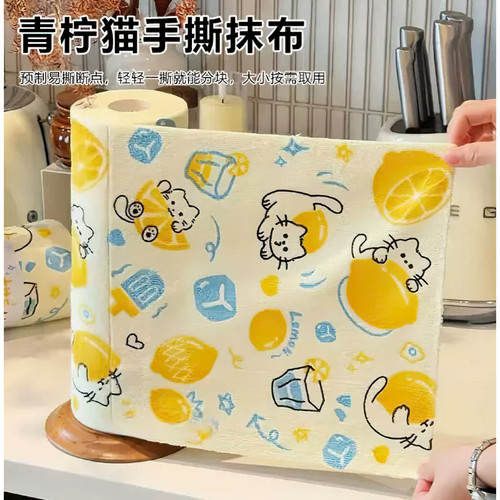 青柠猫厨房吸水去污抹布