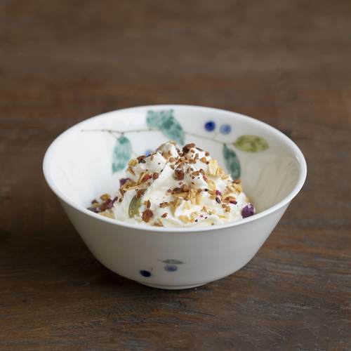 曼叙景德镇釉下彩陶瓷酸奶碗家用2024新款手绘蓝果特别好看的饭碗