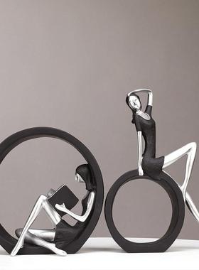 北欧黑白家居饰品艺术摆件轻奢高档高级感小众客厅电视柜酒柜装饰