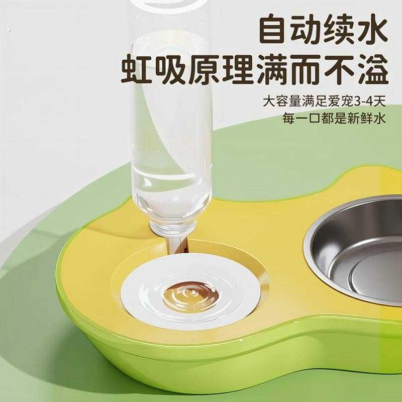 狗狗盆双碗自动饮水猫碗幼犬食盆狗粮水碗宠物饭盆宠物好物用品