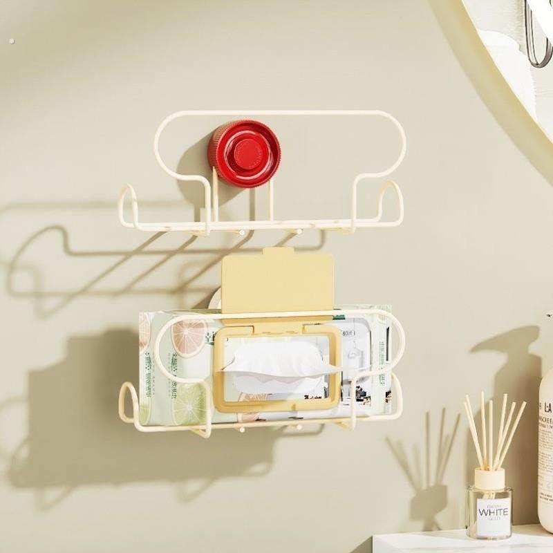 吸盘洗脸巾收纳盒湿厕纸置物架厨房湿巾纸巾盒抽纸盒纸巾架上墙