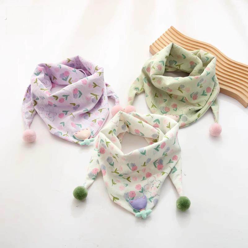 儿童围巾春秋宝宝脖套护颈女童保暖围脖男孩可爱秋冬三角巾婴幼儿