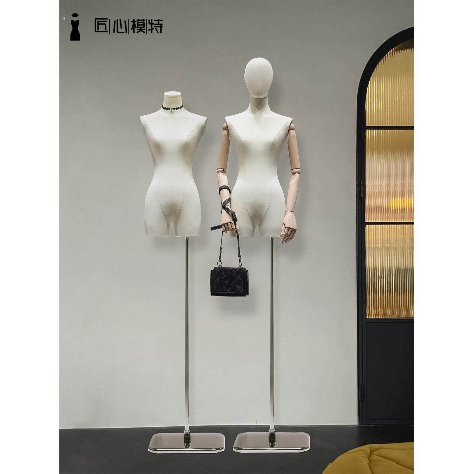 韩版锁骨小胸模特道具服装店女装橱窗陈列半身假人偶展示架子全身