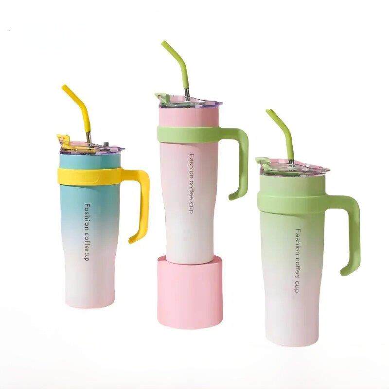 巨无霸保温杯女生高颜值带吸管冰霸杯韩版大容量保冷巨大水杯网红