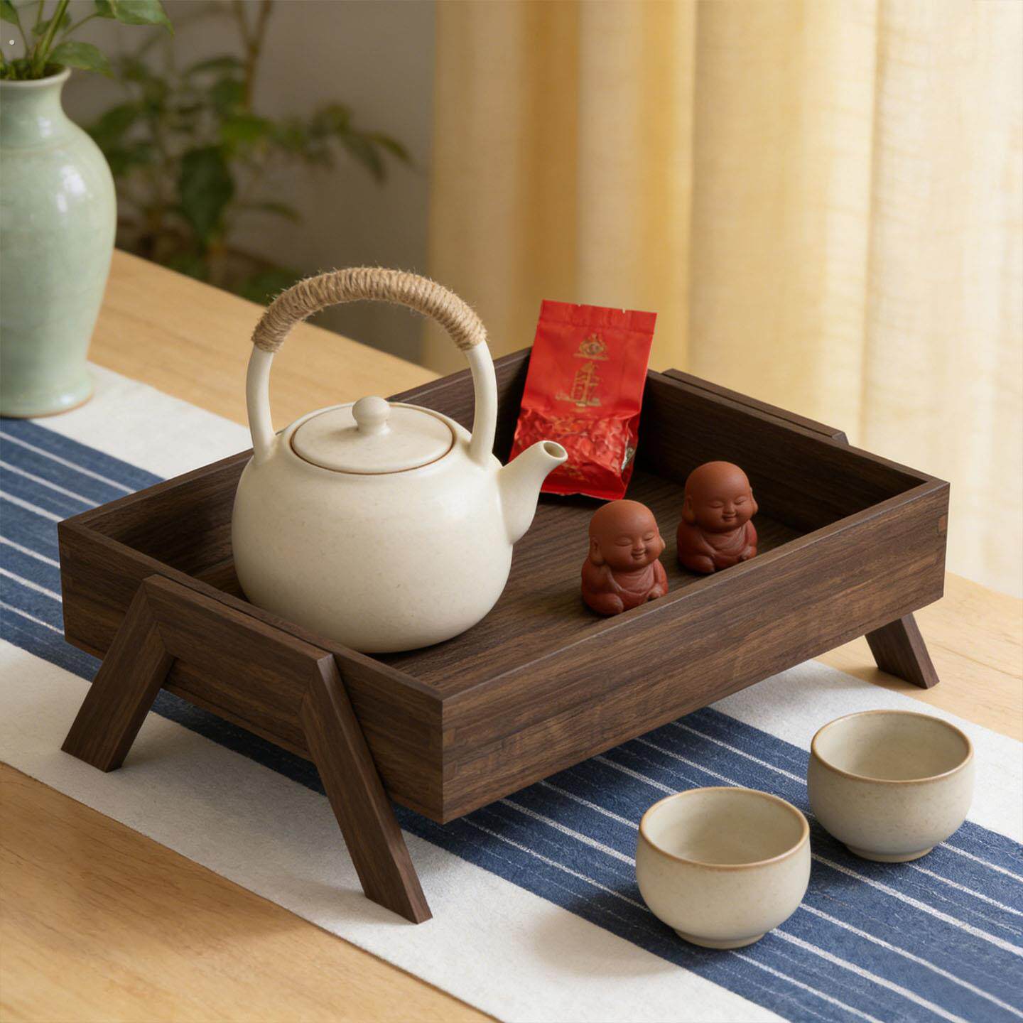 实木茶盘干泡台家用茶室桌面茶具茶台中式茶杯茶托盘复古木质托盘