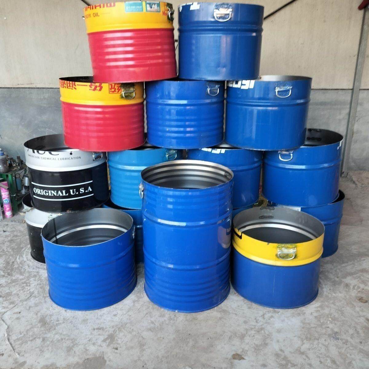 半截加厚铁桶旧桶大口工地柴油桶铁皮100升铁桶烧元宝炉子