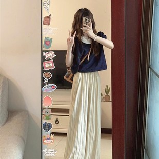 女夏季 花边泡泡袖 韩系甜美套装 新款 两件套小个子 上衣小衫 凉凉长裤
