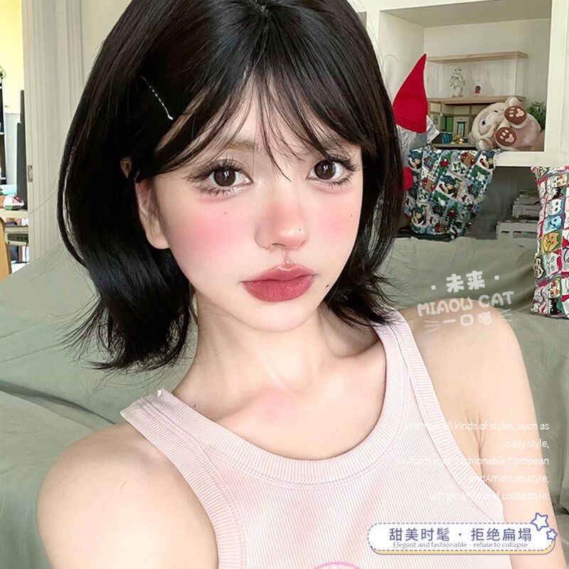 一口喵假发女日常网红短发波波头lolita夏季新款自然jk全头套假发