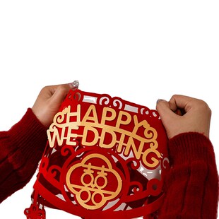 结婚门房喜字贴布置套装男女方卧室装饰门上口囍新房婚礼用品大全