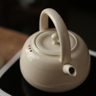 养生壶电陶炉煮茶器家用陶瓷茶具泡茶煮茶壶套装 白陶提梁烧水壶