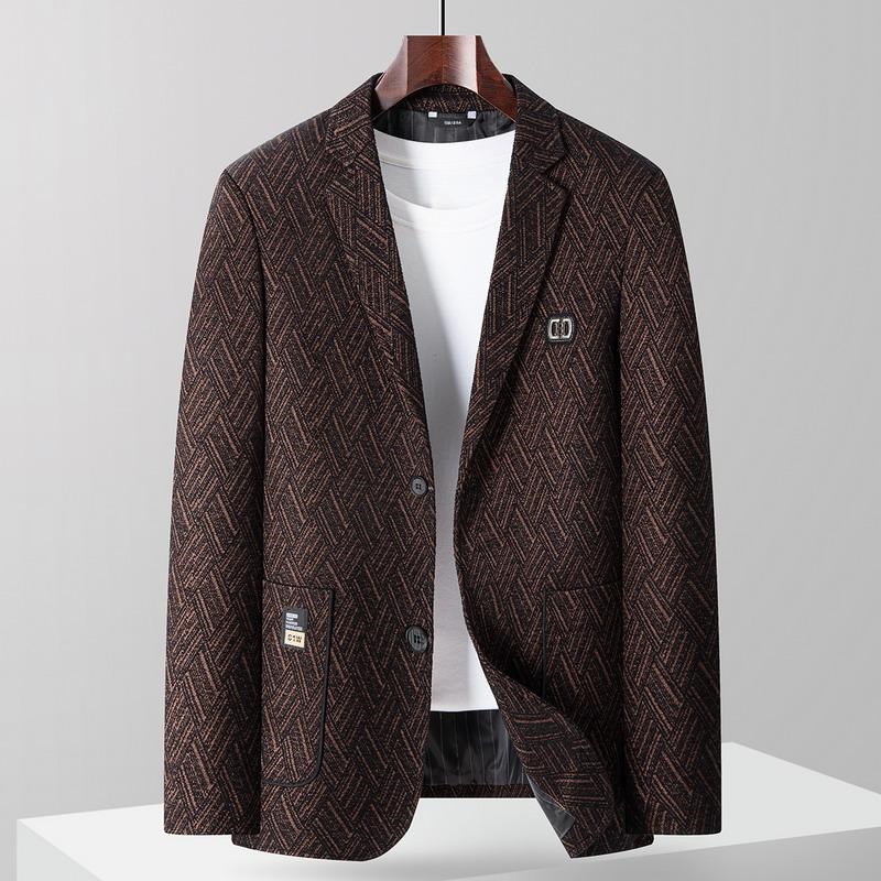 大码西服男秋冬新品加肥加大休闲便服外套胖子大号西装男单西上衣