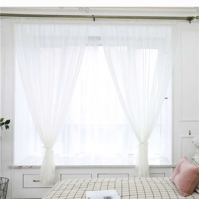 白色免打孔安装魔术贴窗帘纱自粘式飘窗纱帘网红遮光阳台隔断装饰,居家布艺,定制窗帘,淘宝优惠券,粉丝福利购,淘宝优惠卷