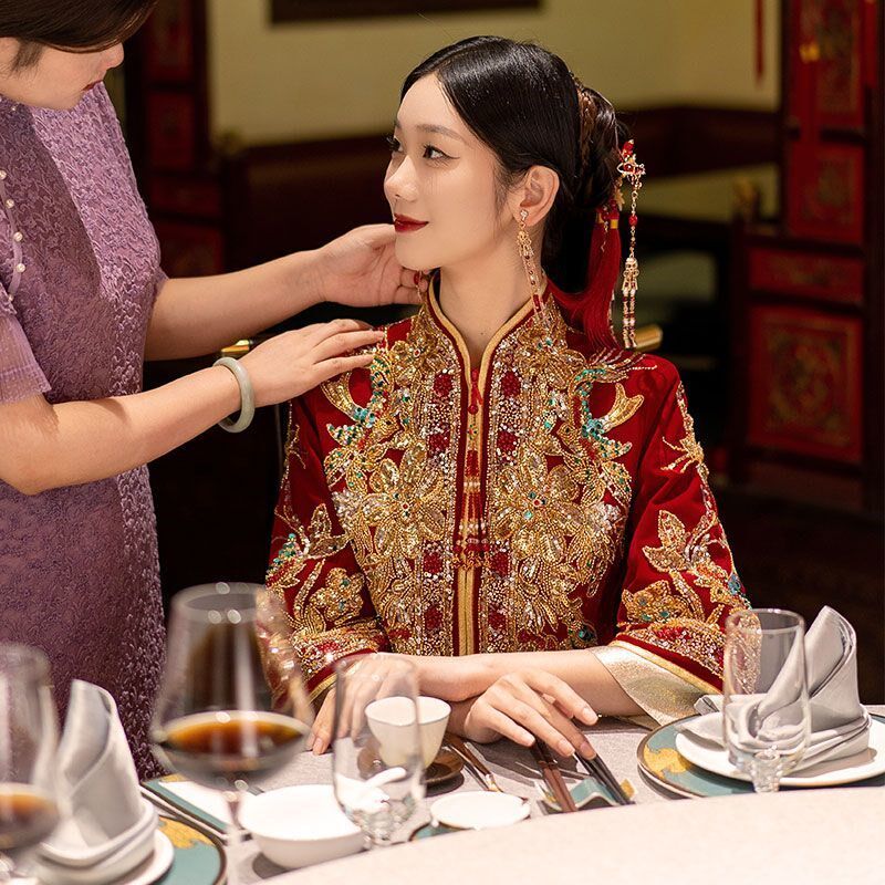 秀禾服新娘2023新款高档新中式婚纱结婚礼服嫁衣高定龙凤褂皇奢华