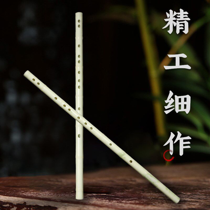精心挑选天然无裂纹蓝田玉匠心制作收藏极玉笛子