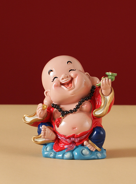可爱弥勒佛工艺品小摆件客厅家里房间装饰品创意笑佛网红桌面摆设