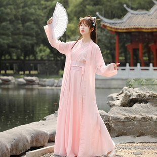 汉服女日常改良仙女服清新谈雅侠女仙气古装古筝古典舞蹈表演服装