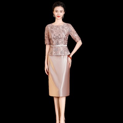 高端喜婆婆婚宴装2024新款小个子妈妈喜服婚礼礼服高贵时尚年轻夏