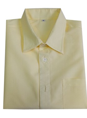 黄色品检QC女式衬衣白色工厂男装衬衫工衣短袖夏装工作服厂服定制