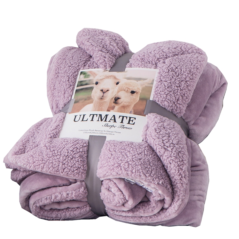 双层加厚羊羔绒毛毯冬季保暖单人双人法兰绒盖毯学生午睡毯绒被子