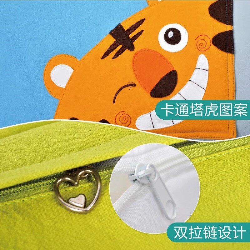 双漫塔虎学生枕头儿童护颈卡通荞麦枕头8-18岁可拆洗棉四季通用