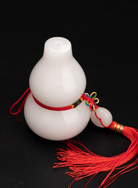 福雅禄白玉葫芦摆件福禄家居客厅吉祥中式摆设玄关电视桌柜装饰品