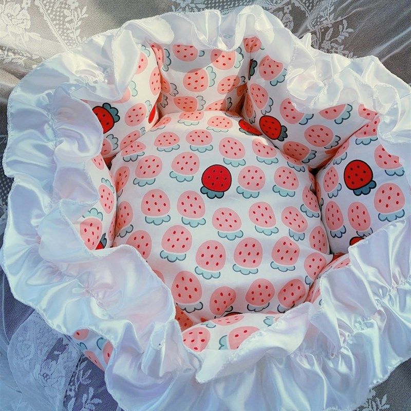 新款花瓣圆窝猫咪公主床垫子可拆雪纳瑞泰迪约克夏仙气飘飘狗窝,宠物/宠物食品及用品,狗窝/屋/帐篷/沙发,淘宝优惠券,粉丝福利购,淘宝优惠卷