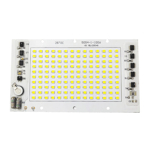 220V免驱动LED灯珠灯板超亮LED光源50W100W150W投光灯路灯芯灯片