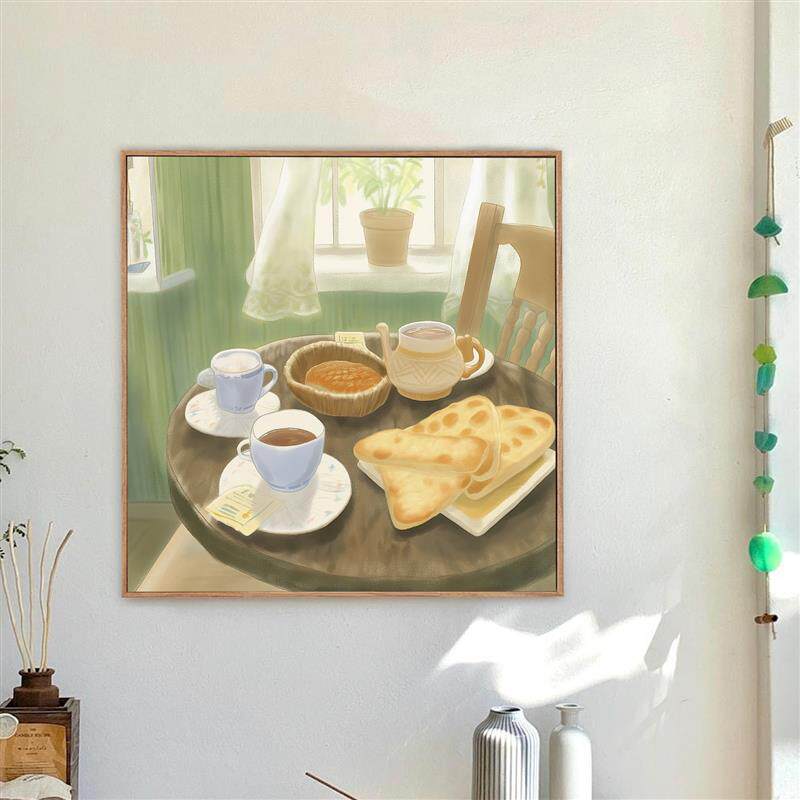 布纸有爱+一日之计+咖啡店装饰画甜品店方形创意挂画餐厅文艺插画