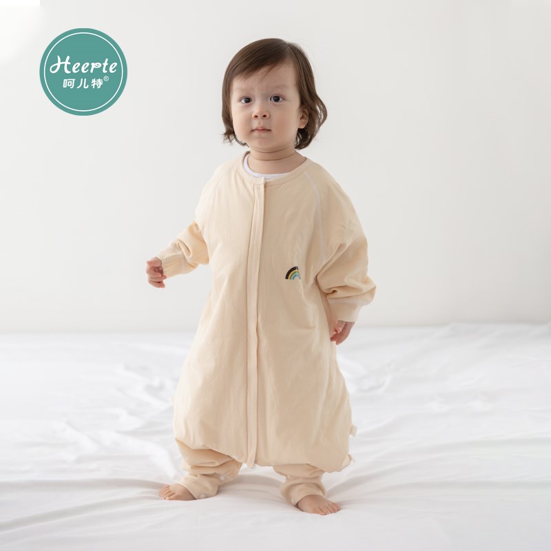 呵儿特分腿睡袋婴儿秋冬保暖宝宝纯棉防踢儿童恒温防着凉无骨睡衣