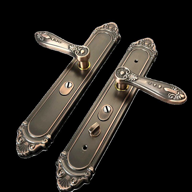 加厚防盗门拉手豪华防撬双拉簧红古铜色大把手多功能通用235孔距