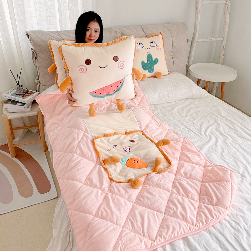 吐司面包抱枕被子两用办公室午睡枕头车载毯子二合一车用折叠靠枕,居家布艺,抱枕被,淘宝优惠券,粉丝福利购,淘宝优惠卷