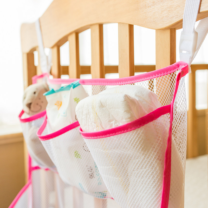 宝宝床头挂袋婴儿床收纳玩具尿布袋大床头储物袋网格布简约透气款,婴童用品,尿布袋/床头挂袋,淘宝优惠券,粉丝福利购,淘宝优惠卷