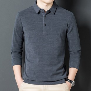 抓绒保暖男上衣打底双面绒 德绒长袖 t恤男秋季 新款 翻领纯色polo衫