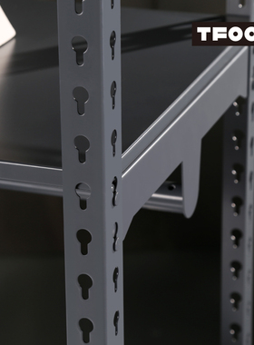 太孚TFOO 带挂衣杆可移动小货架 带轮子灰色陈列架 四层金属架子