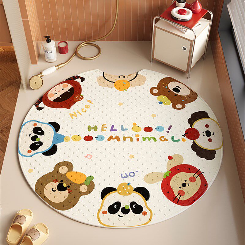 浴室防滑垫卫生间地垫儿童孕妇洗澡专用脚垫厕所淋浴圆形吸盘地毯