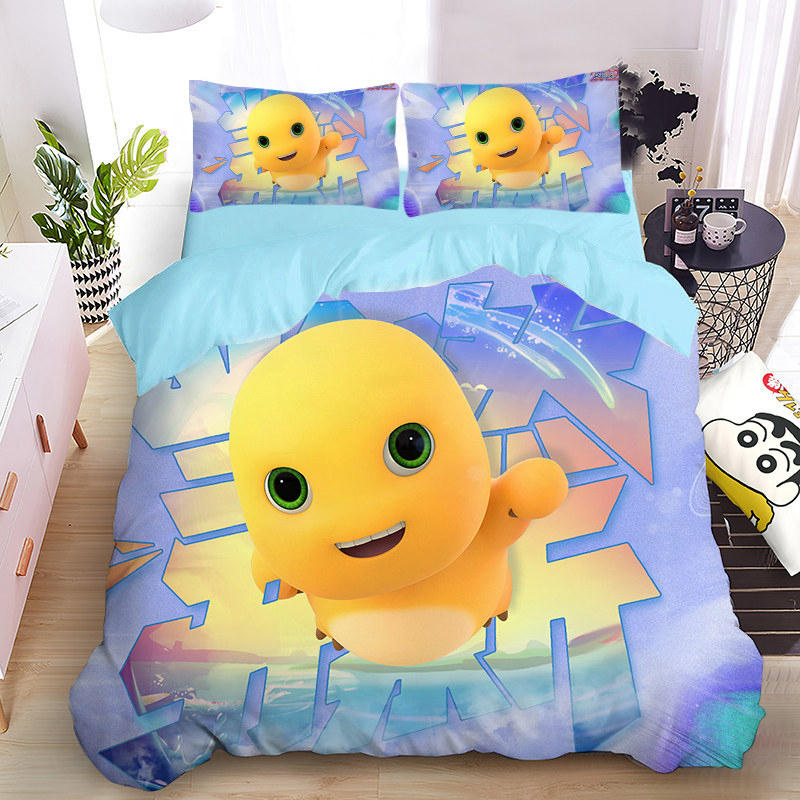 秋冬保暖卡通小七和奶龙床单被套四件套珊瑚绒儿童可爱单人三件式,床上用品,床单定制定做,淘宝优惠券,粉丝福利购,淘宝优惠卷